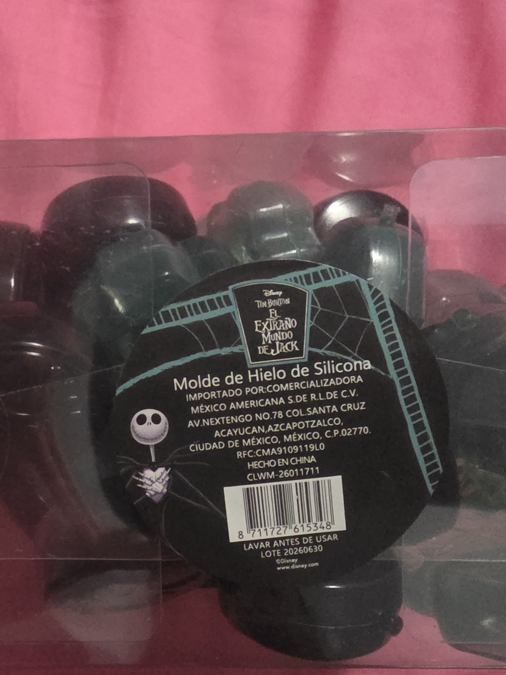 Disney The Nightmare Before Christmas Jack Skellington Silicone ice cubes— Black